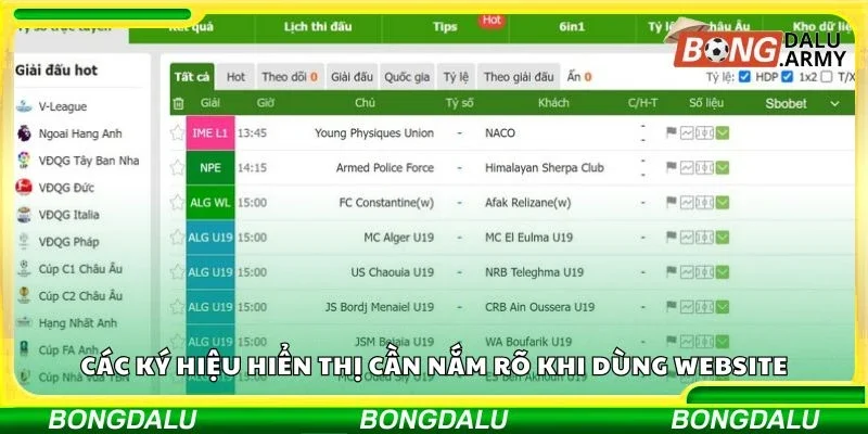 Các ký hiệu hiển thị cần nắm rõ khi dùng website